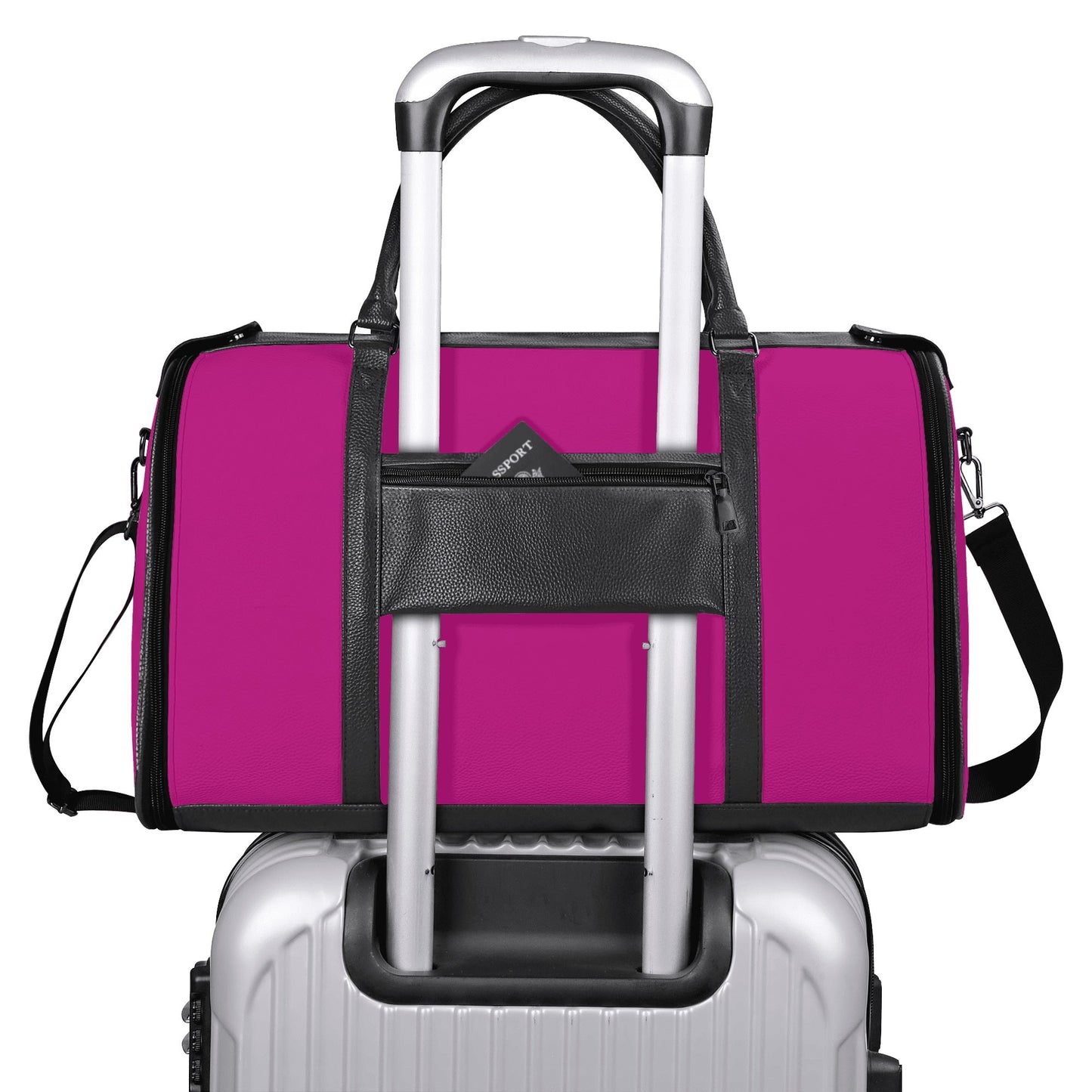 Personalized Leather Duffle Bag Foldable Travel Bag