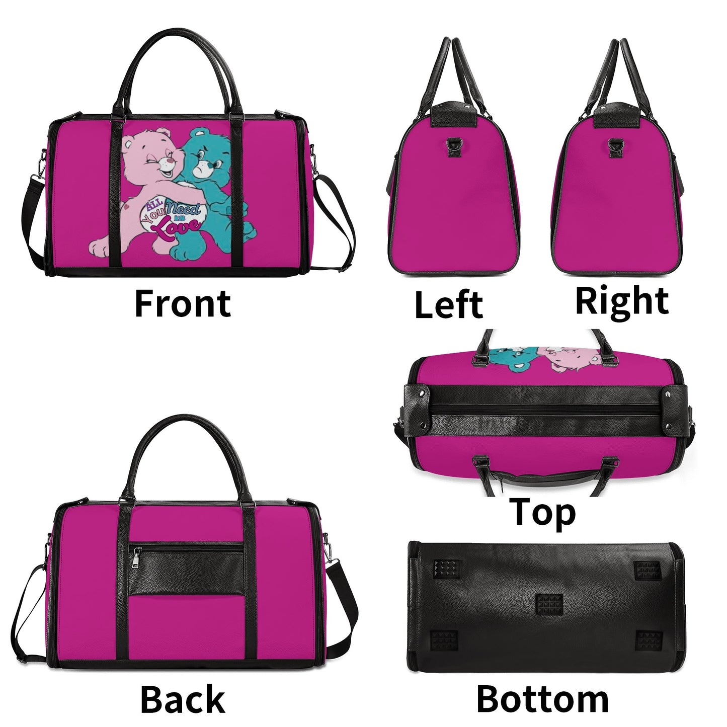 Personalized Leather Duffle Bag Foldable Travel Bag