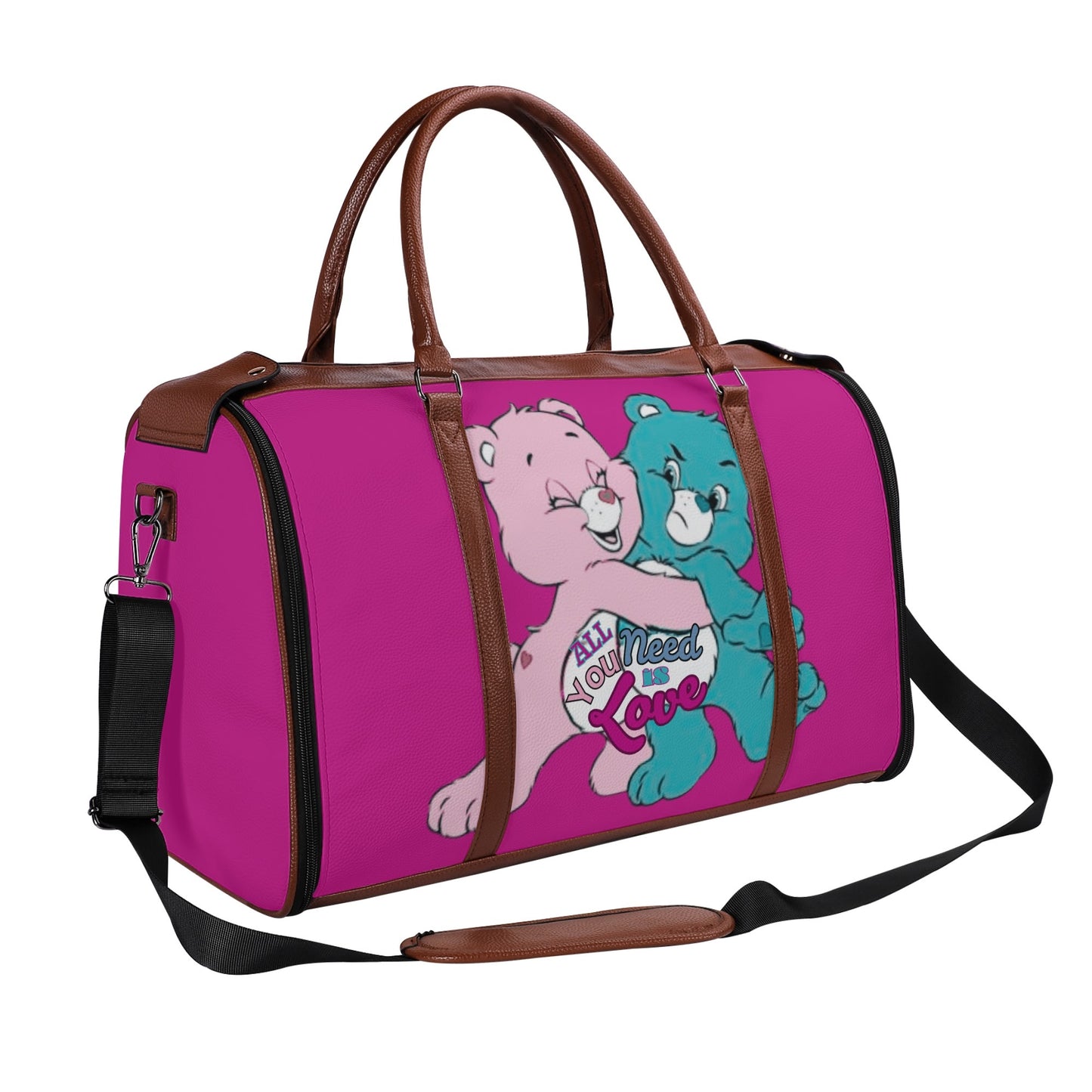 Personalized Leather Duffle Bag Foldable Travel Bag