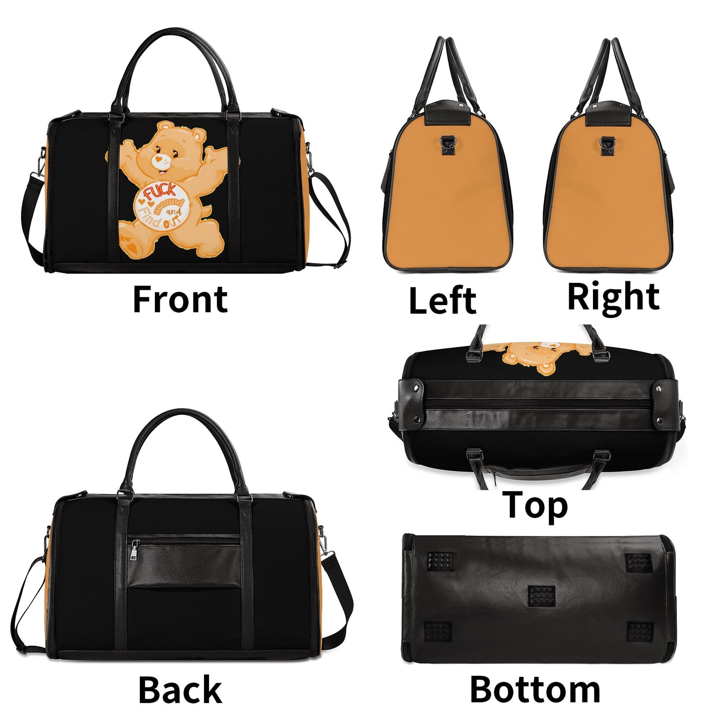 Personalized Leather Duffle Bag Foldable Travel Bag