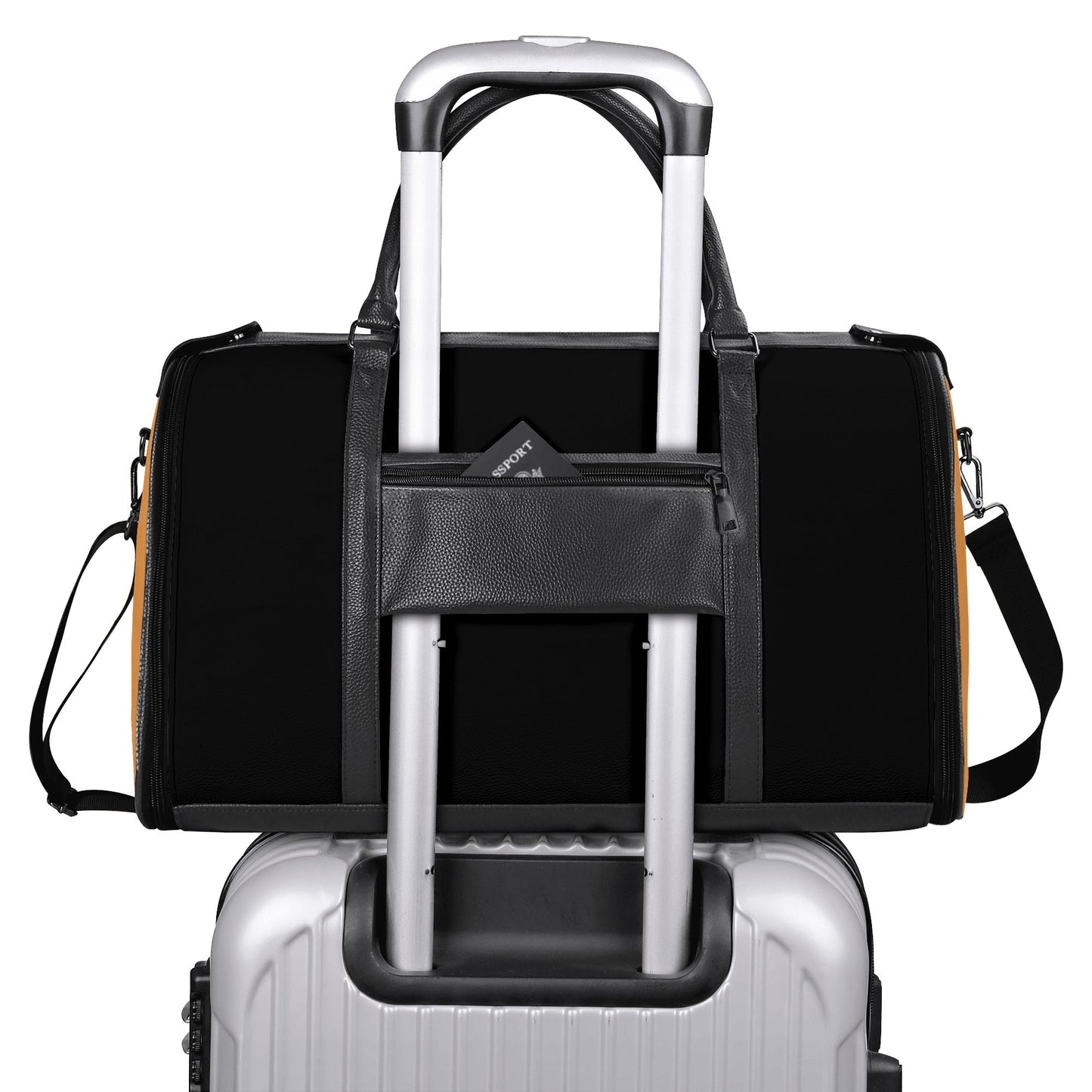 Personalized Leather Duffle Bag Foldable Travel Bag