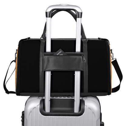 Personalized Leather Duffle Bag Foldable Travel Bag