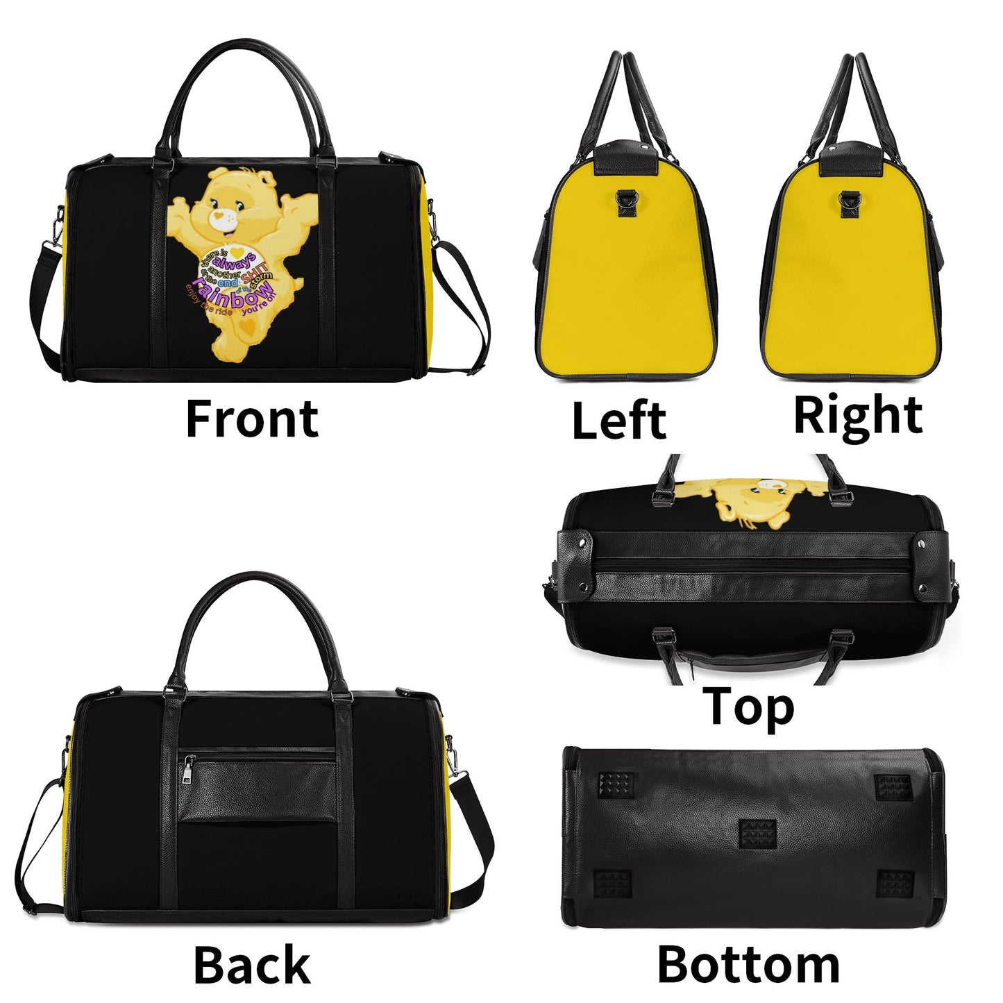 Personalized Leather Duffle Bag Foldable Travel Bag