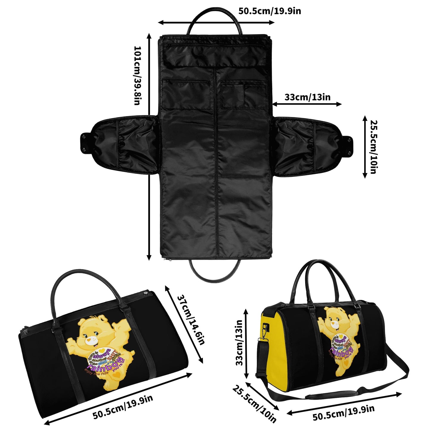 Personalized Leather Duffle Bag Foldable Travel Bag