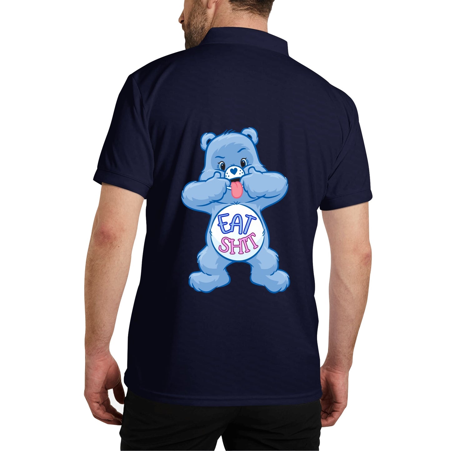 "Eat Sh*t" CareLESS Bears - Unisex Adult Half printed Cotton Polo Shirt