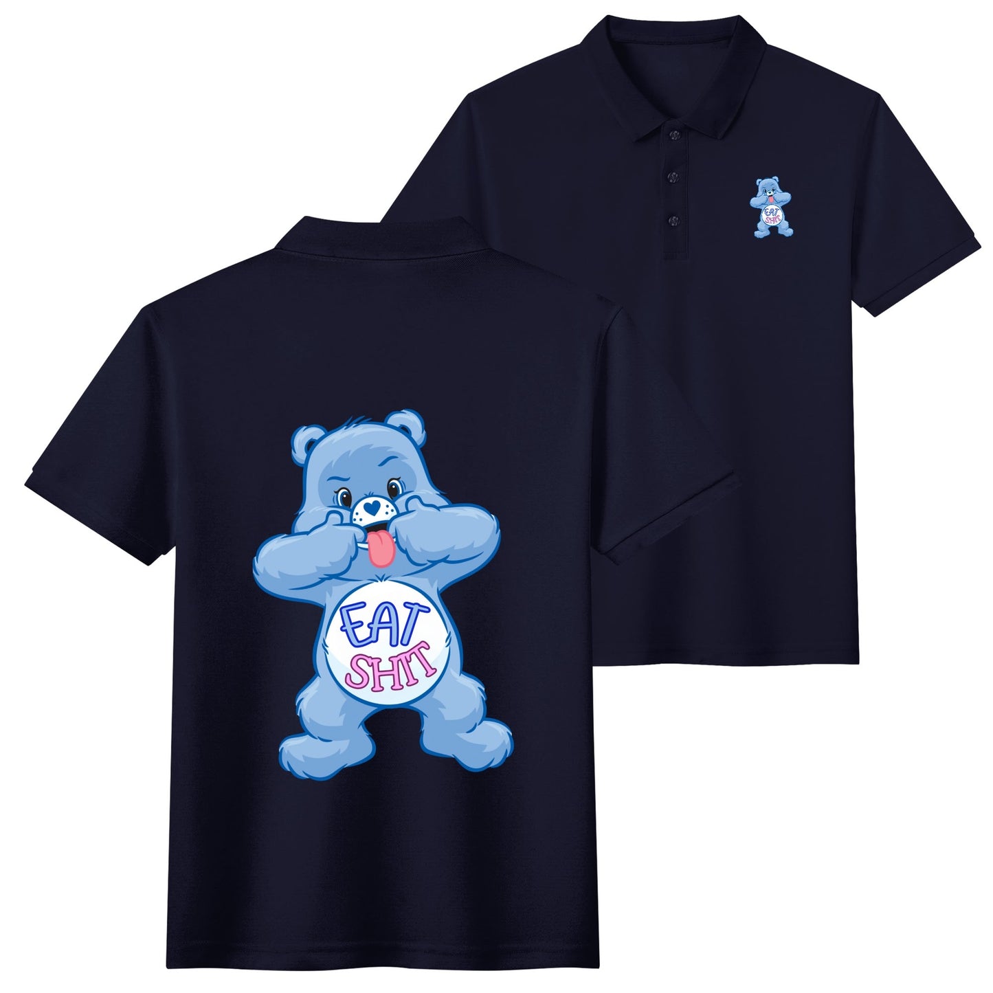 "Eat Sh*t" CareLESS Bears - Unisex Adult Half printed Cotton Polo Shirt