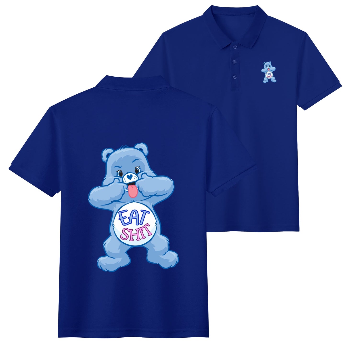 "Eat Sh*t" CareLESS Bears - Unisex Adult Half printed Cotton Polo Shirt