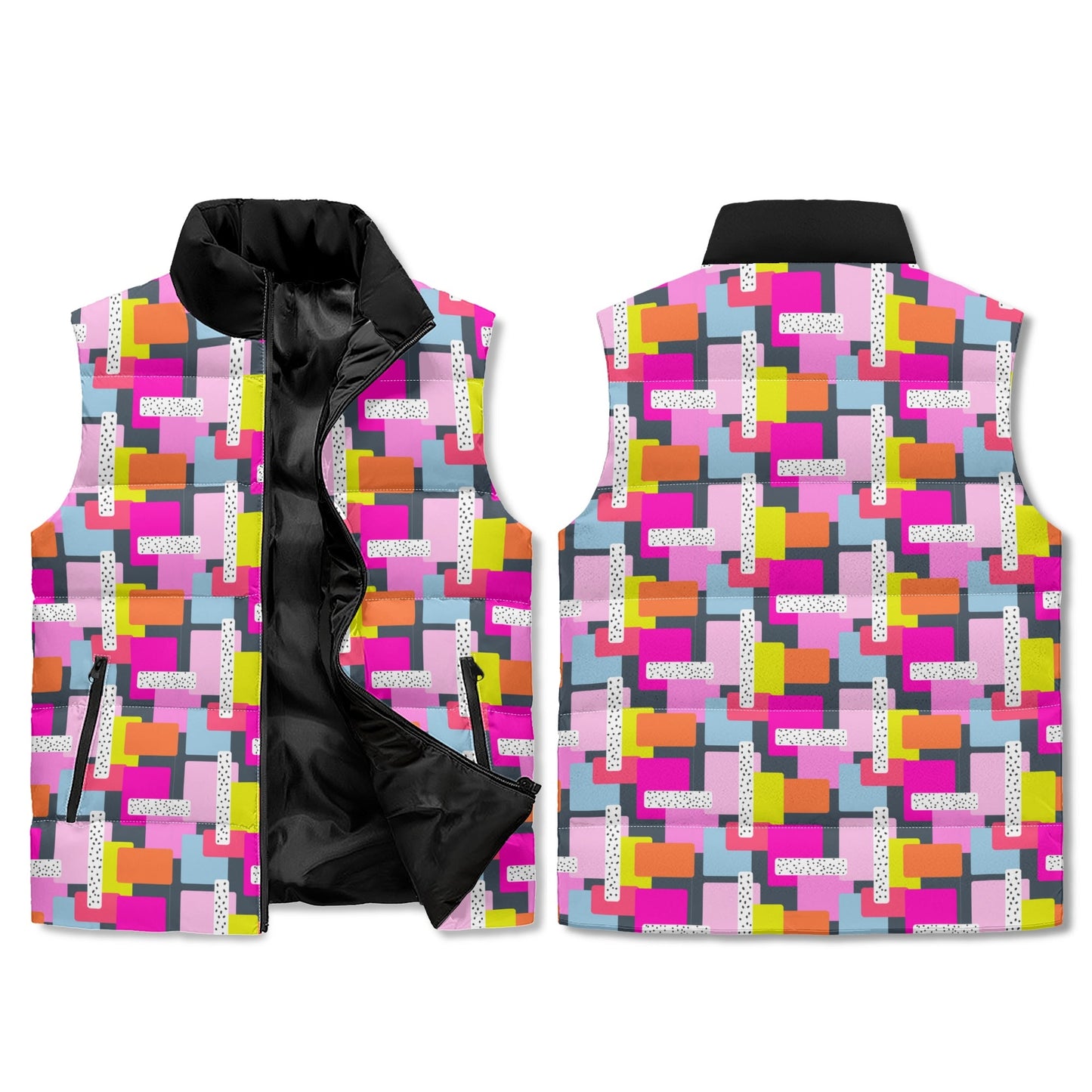 "Geometry Confuses Me" Puffer Vest