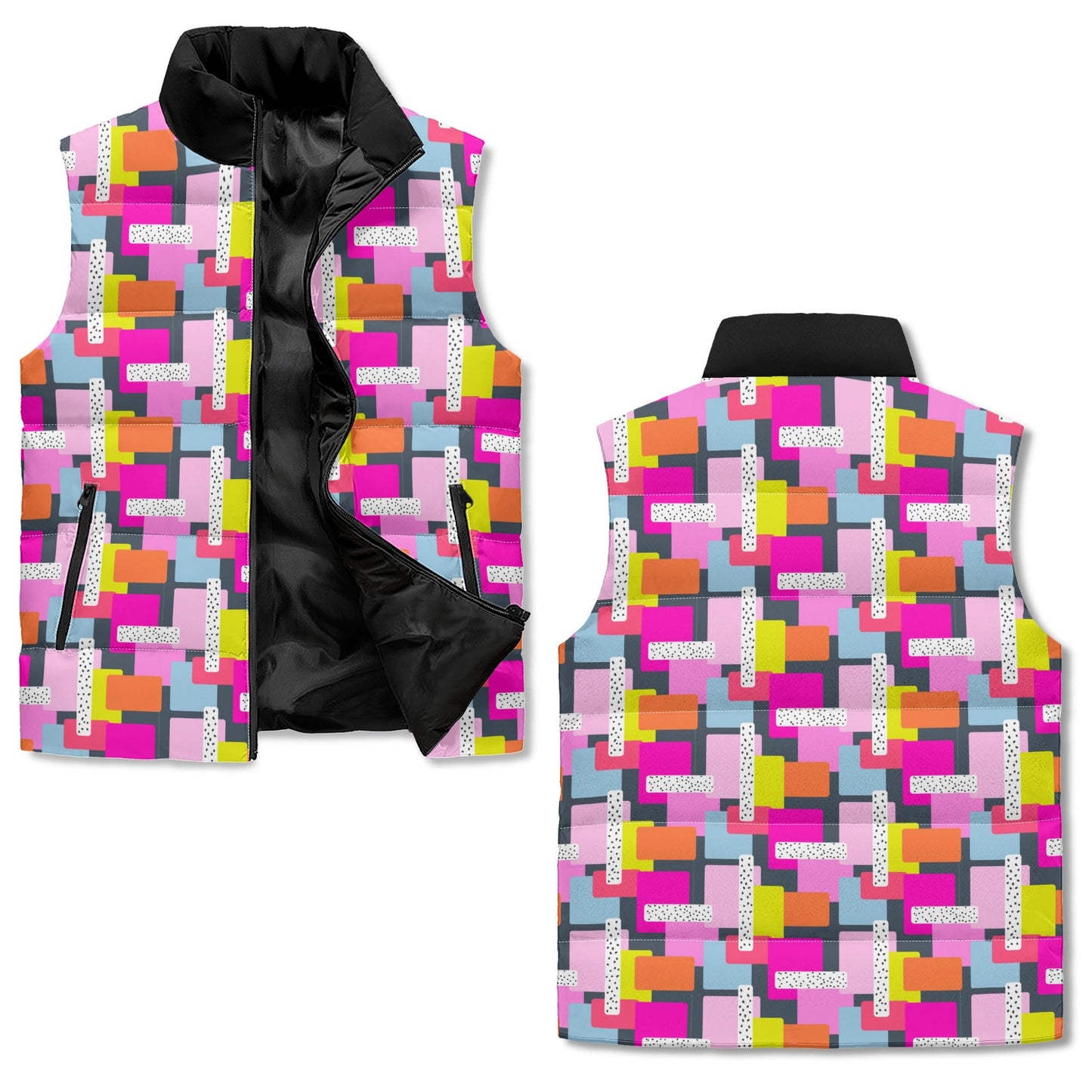 "Geometry Confuses Me" Puffer Vest