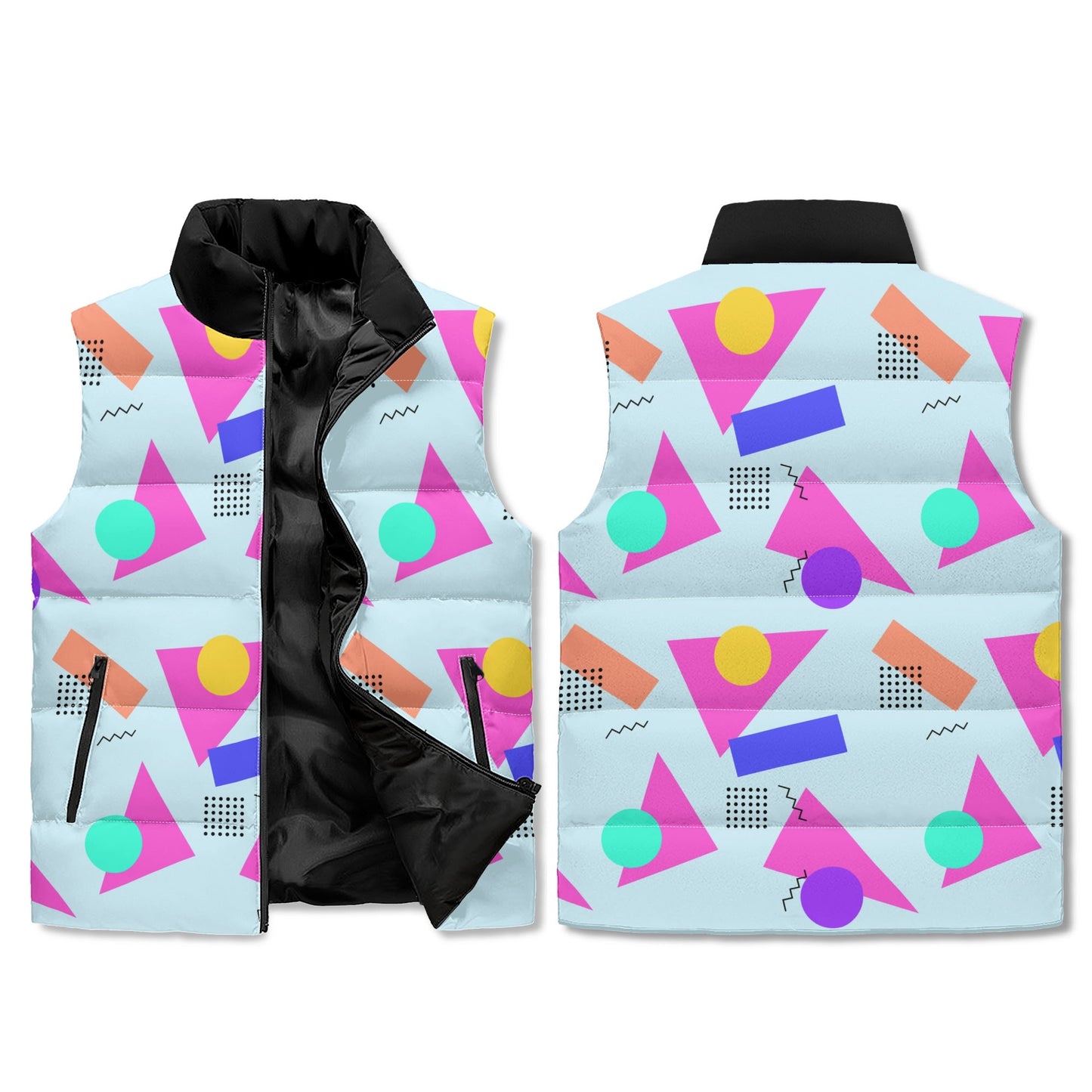 "Triangles, Circles and Squares Can Be Friends Too"  Puffer Vest