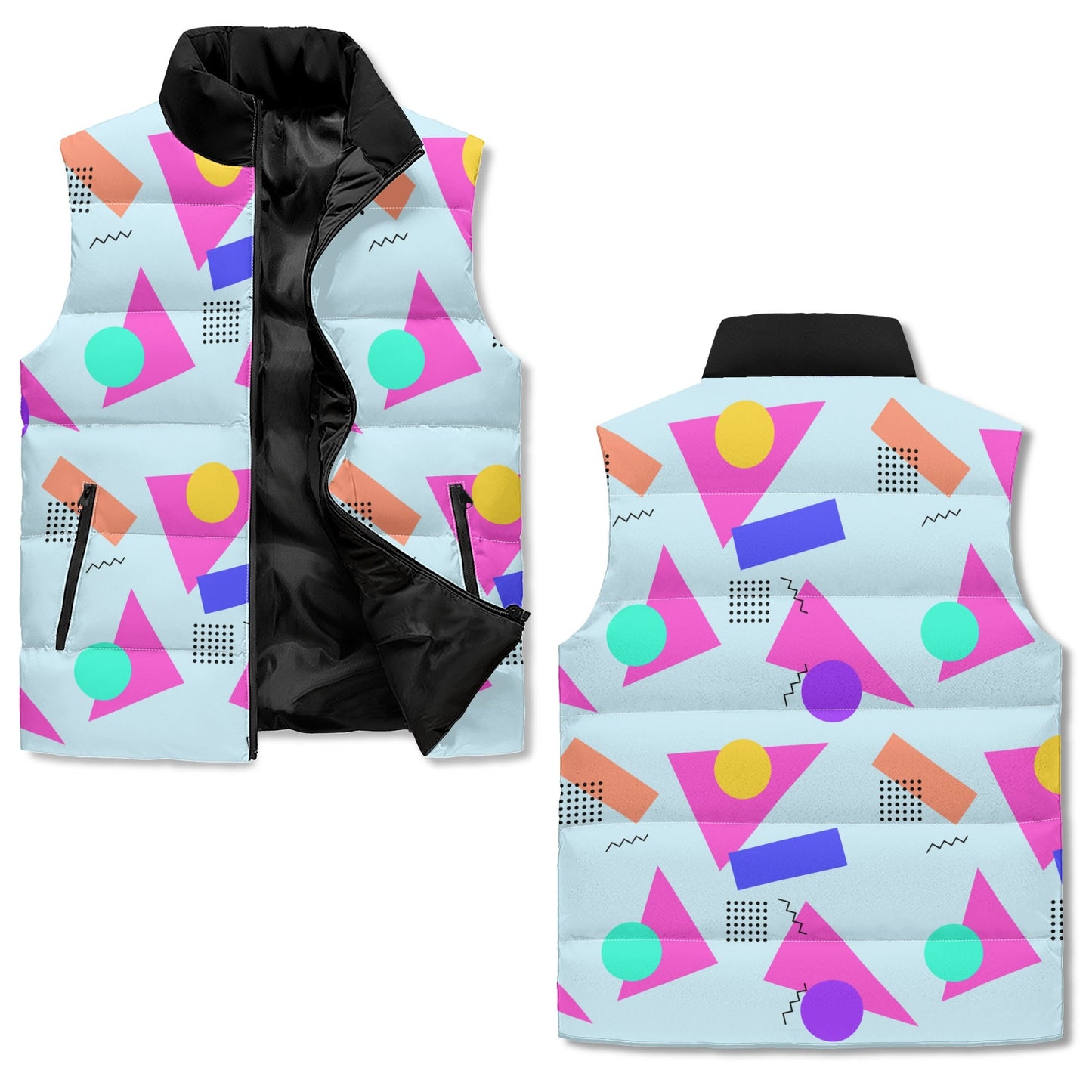 "Triangles, Circles and Squares Can Be Friends Too"  Puffer Vest