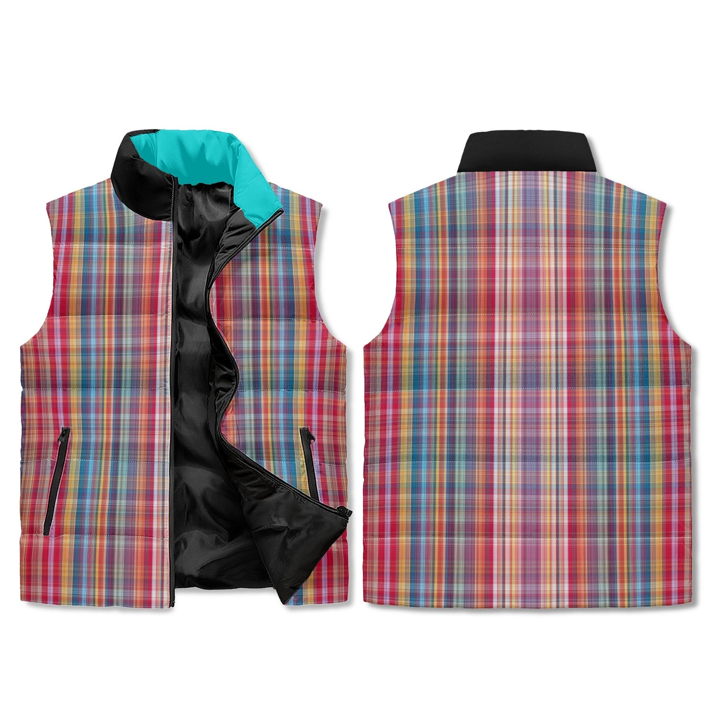 "Plaid is Cute" Puffer Vest