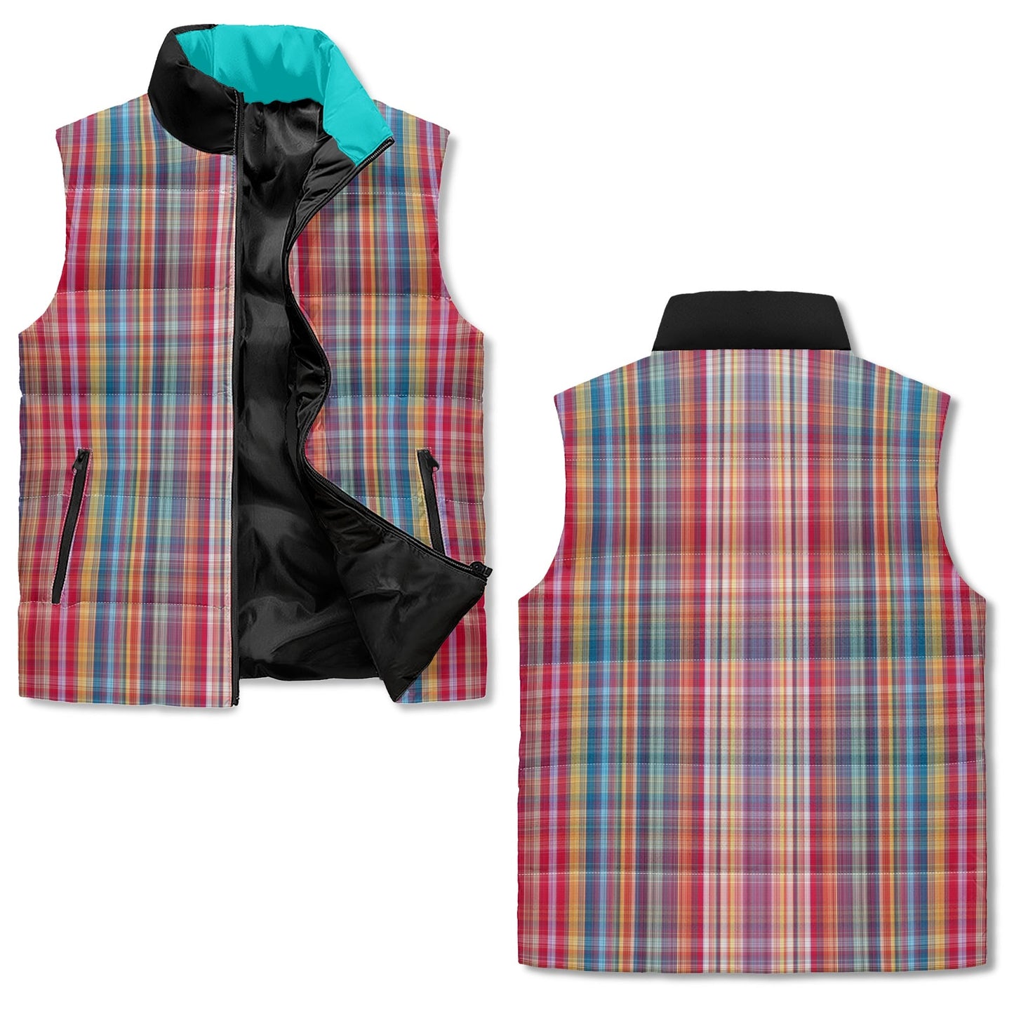 "Plaid is Cute" Puffer Vest