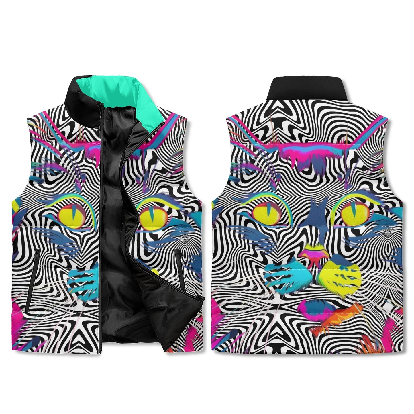"Cat Got Your Tongue?"  Puffer Vest