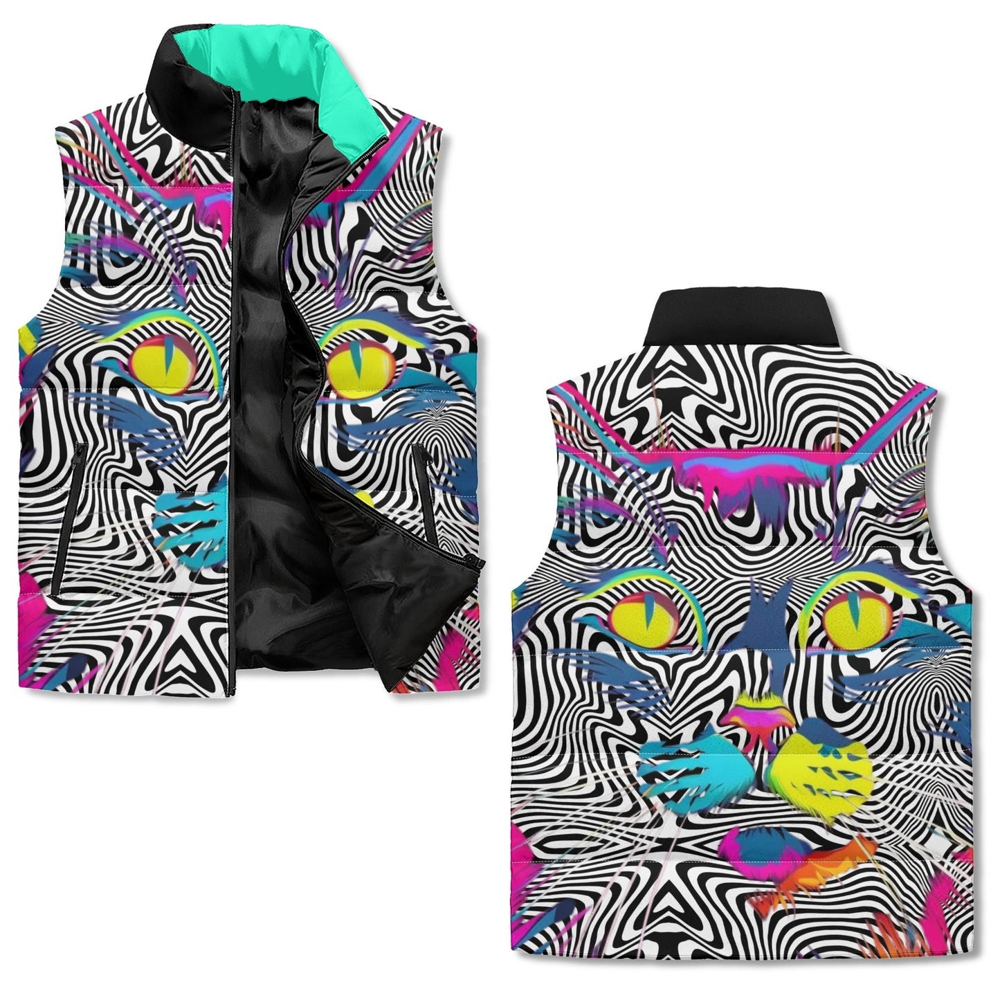 "Cat Got Your Tongue?"  Puffer Vest