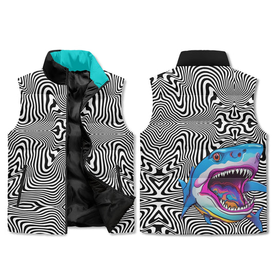 Unisex Lightweight All Over Printing Stand Collar Zip Up Puffer Vest