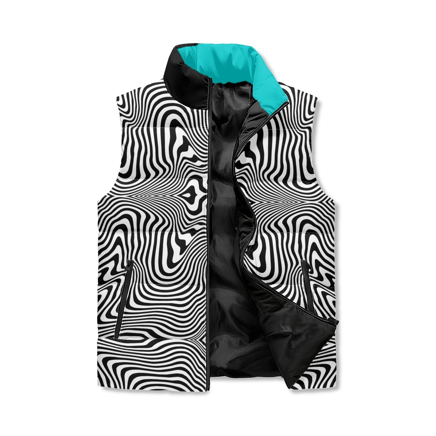 Unisex Lightweight All Over Printing Stand Collar Zip Up Puffer Vest