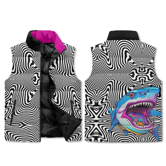 Unisex Lightweight All Over Printing Stand Collar Zip Up Puffer Vest