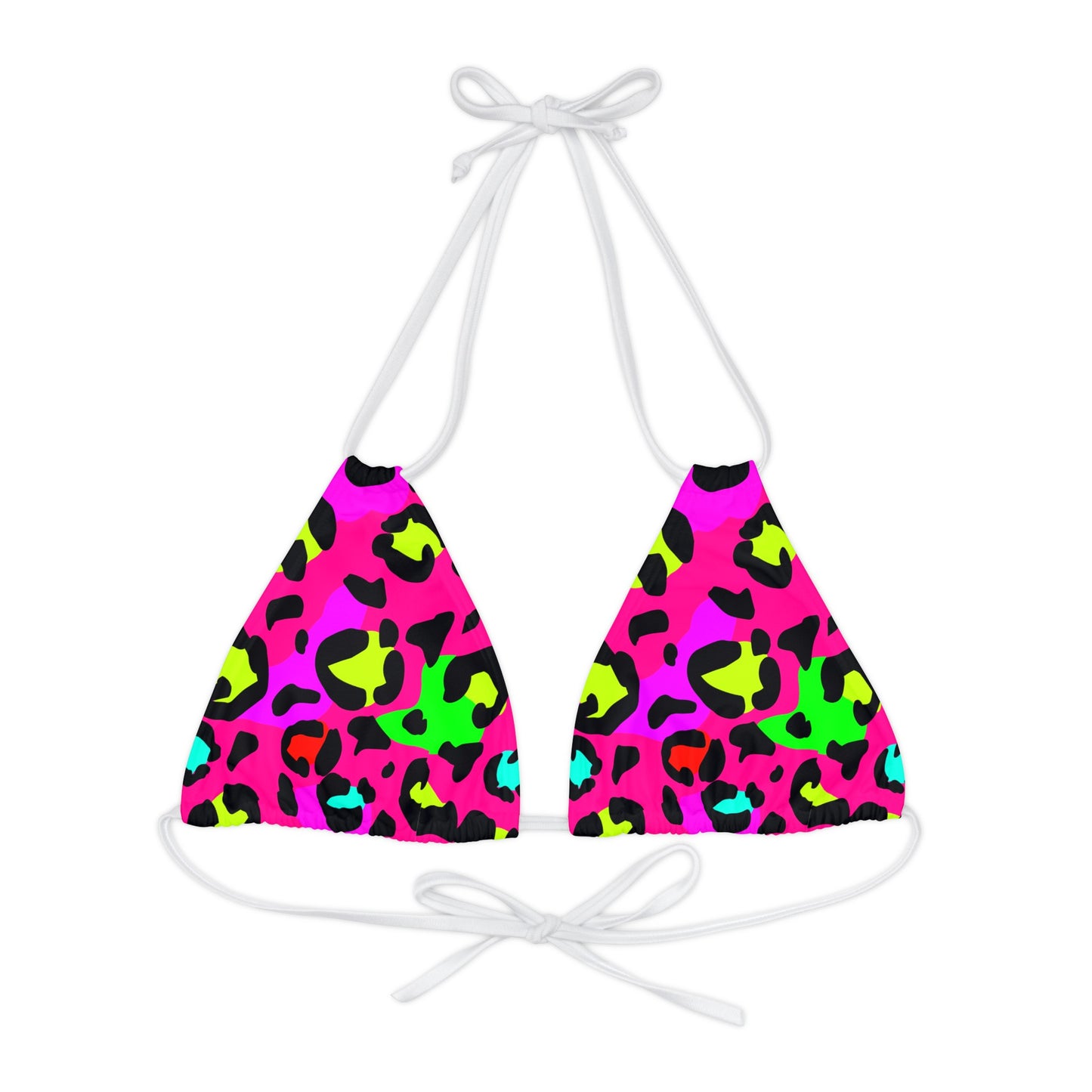 Strappy Triangle Bikini Top (AOP)