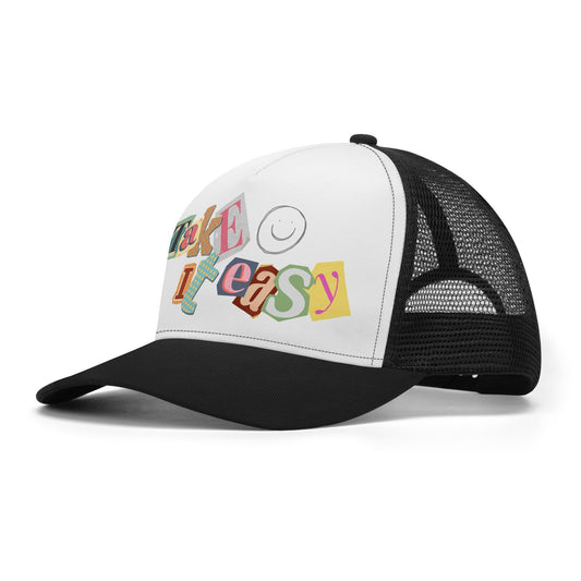 Take it Easy Front Printing Mesh Trucker Hats