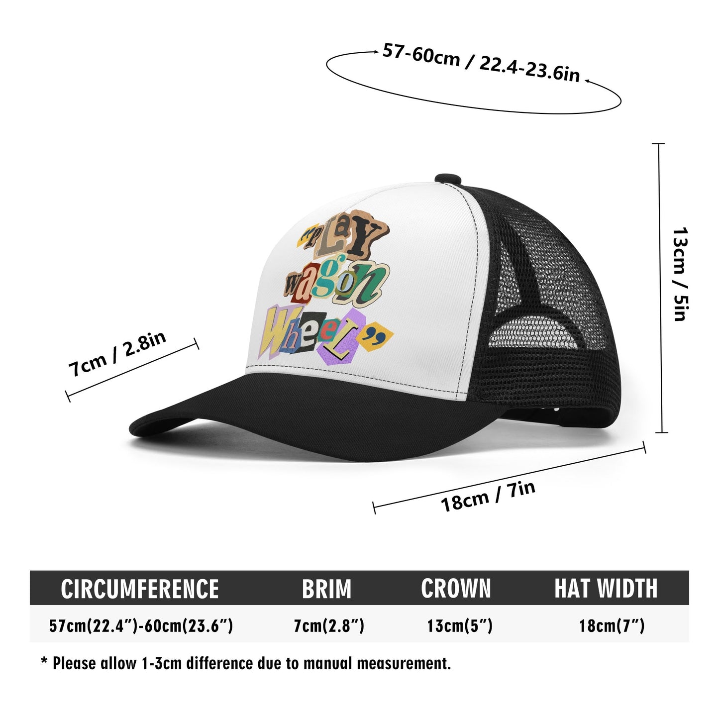 Play Wagon Wheel small print Front Printing Mesh Trucker Hats