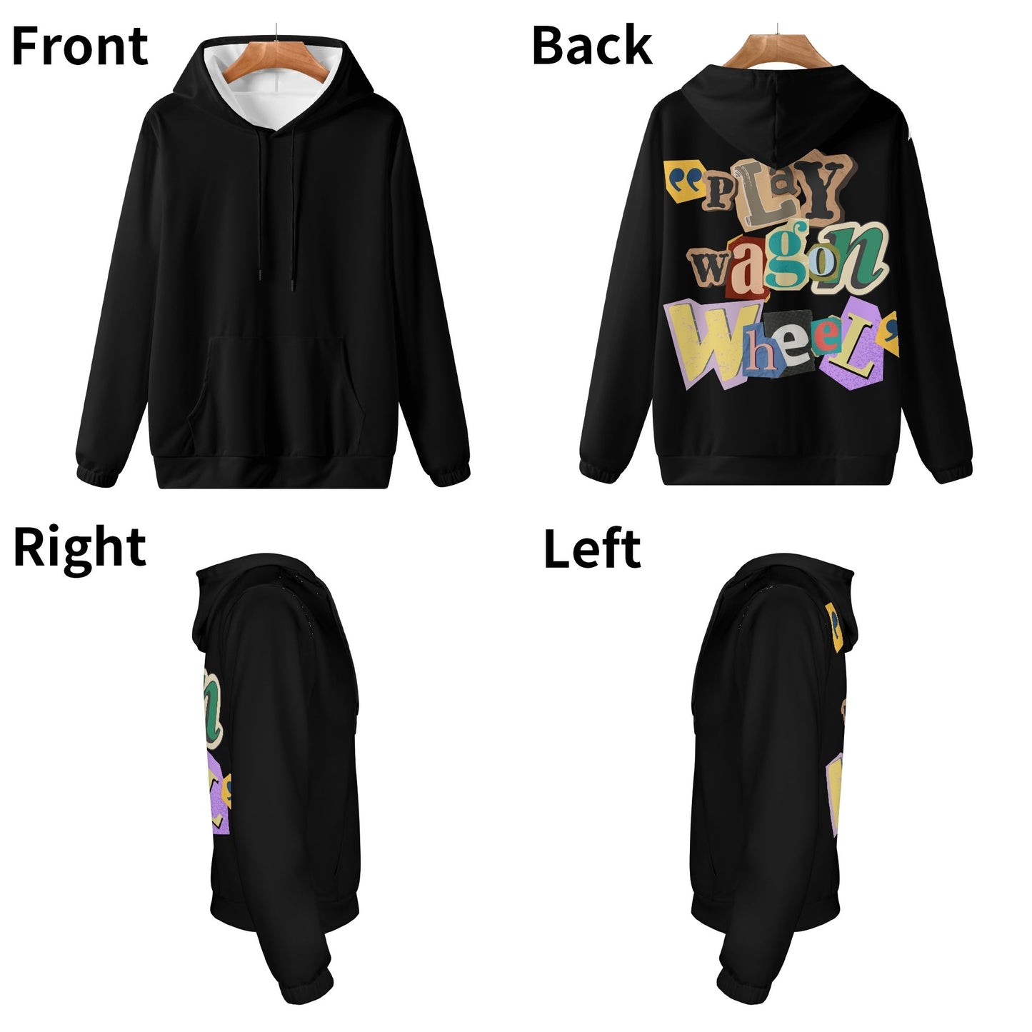 Play Wagon Wheel Mens Lightweight All Over Print Hoodie