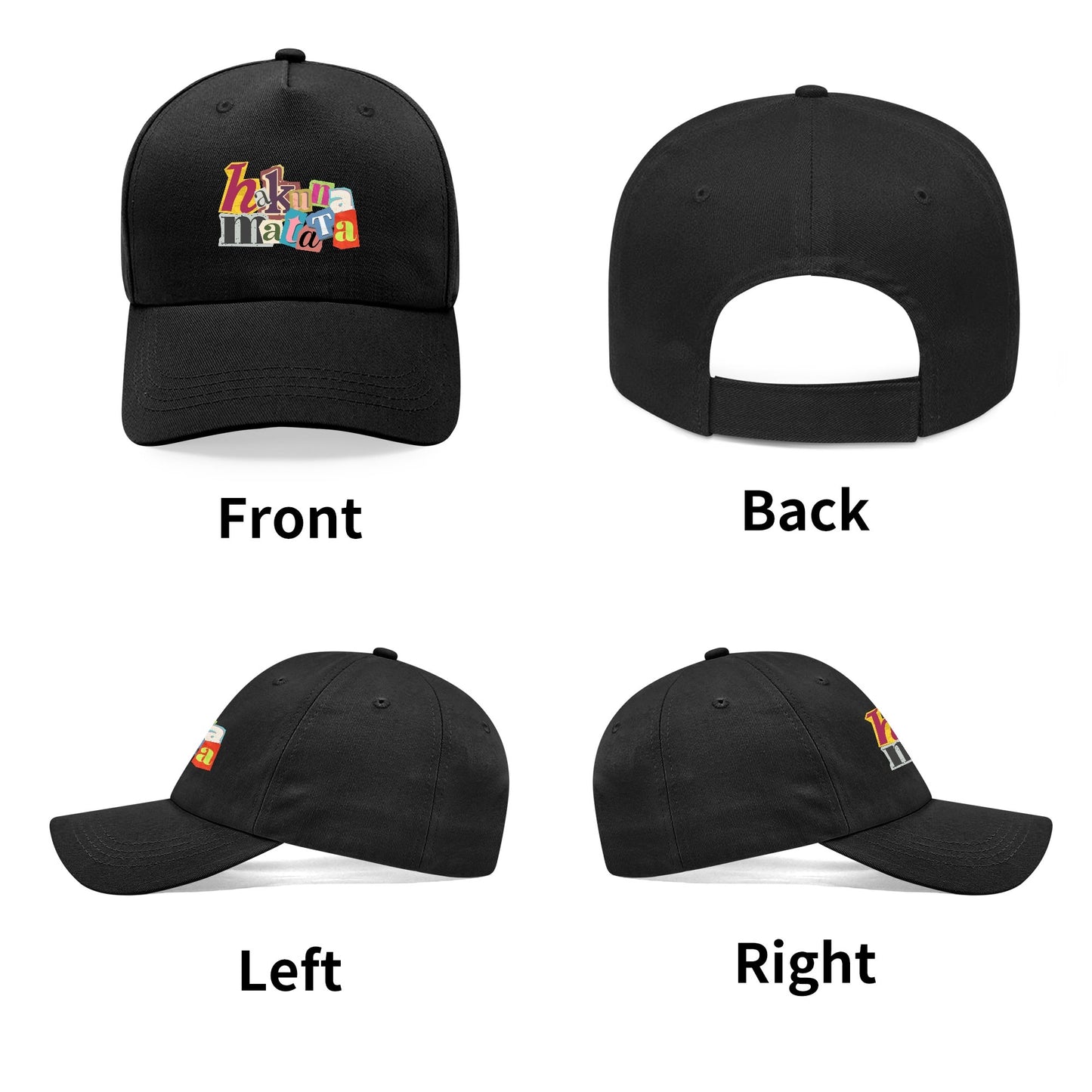 Hakuna Matata Custom Outdoor Baseball Cap Sun Hat with Front Printed