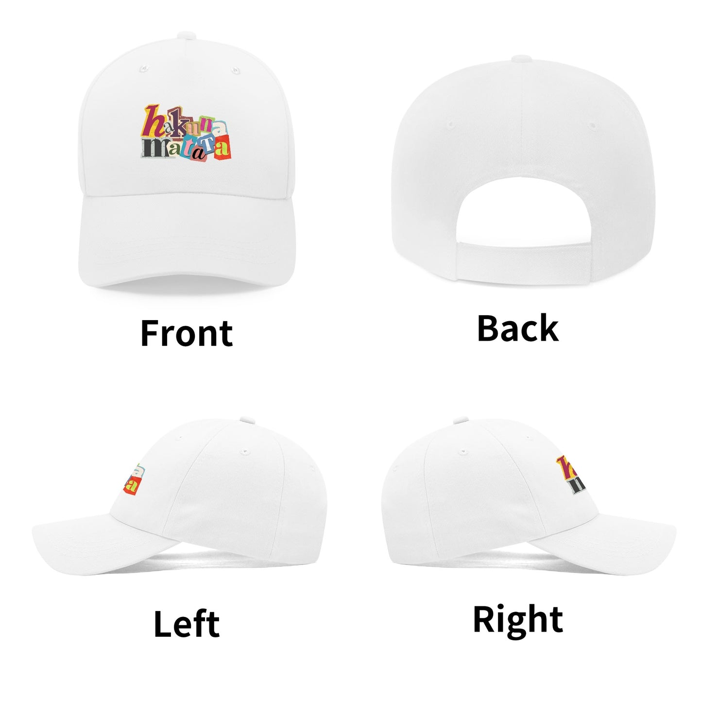 Hakuna Matata Custom Outdoor Baseball Cap Sun Hat with Front Printed