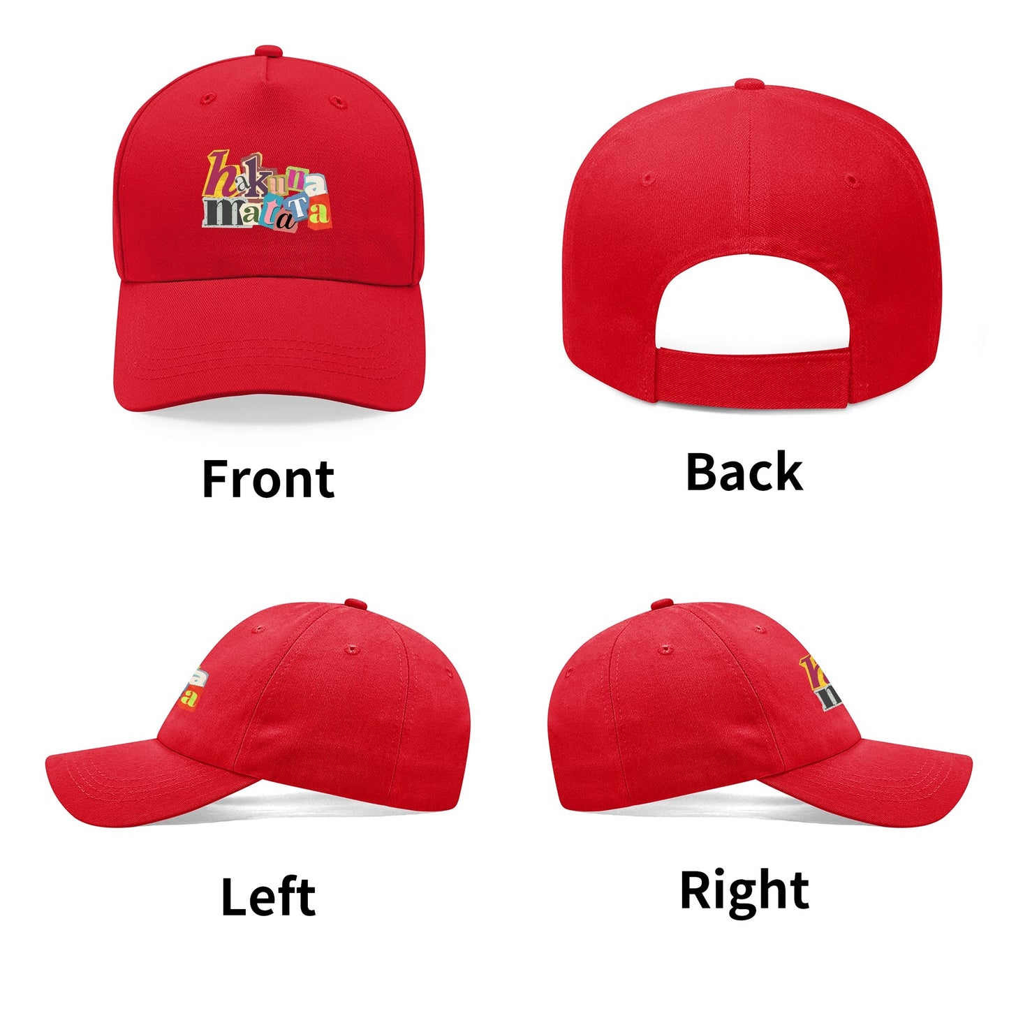 Hakuna Matata Custom Outdoor Baseball Cap Sun Hat with Front Printed