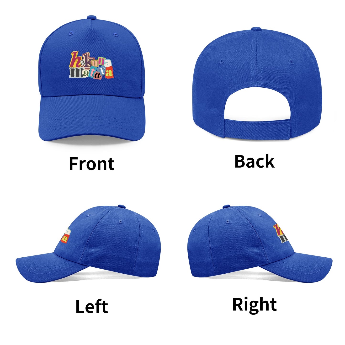 Hakuna Matata Custom Outdoor Baseball Cap Sun Hat with Front Printed