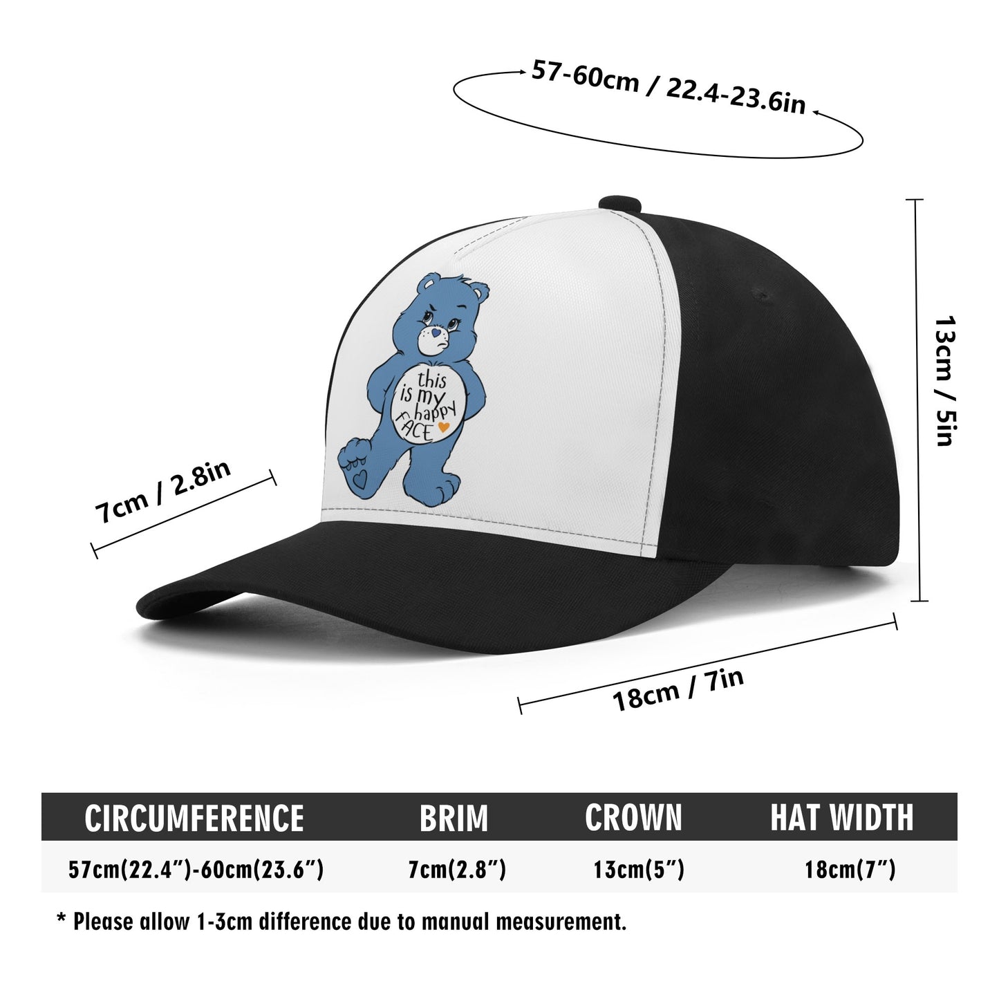 Happy Face Front Printing Baseball Cap