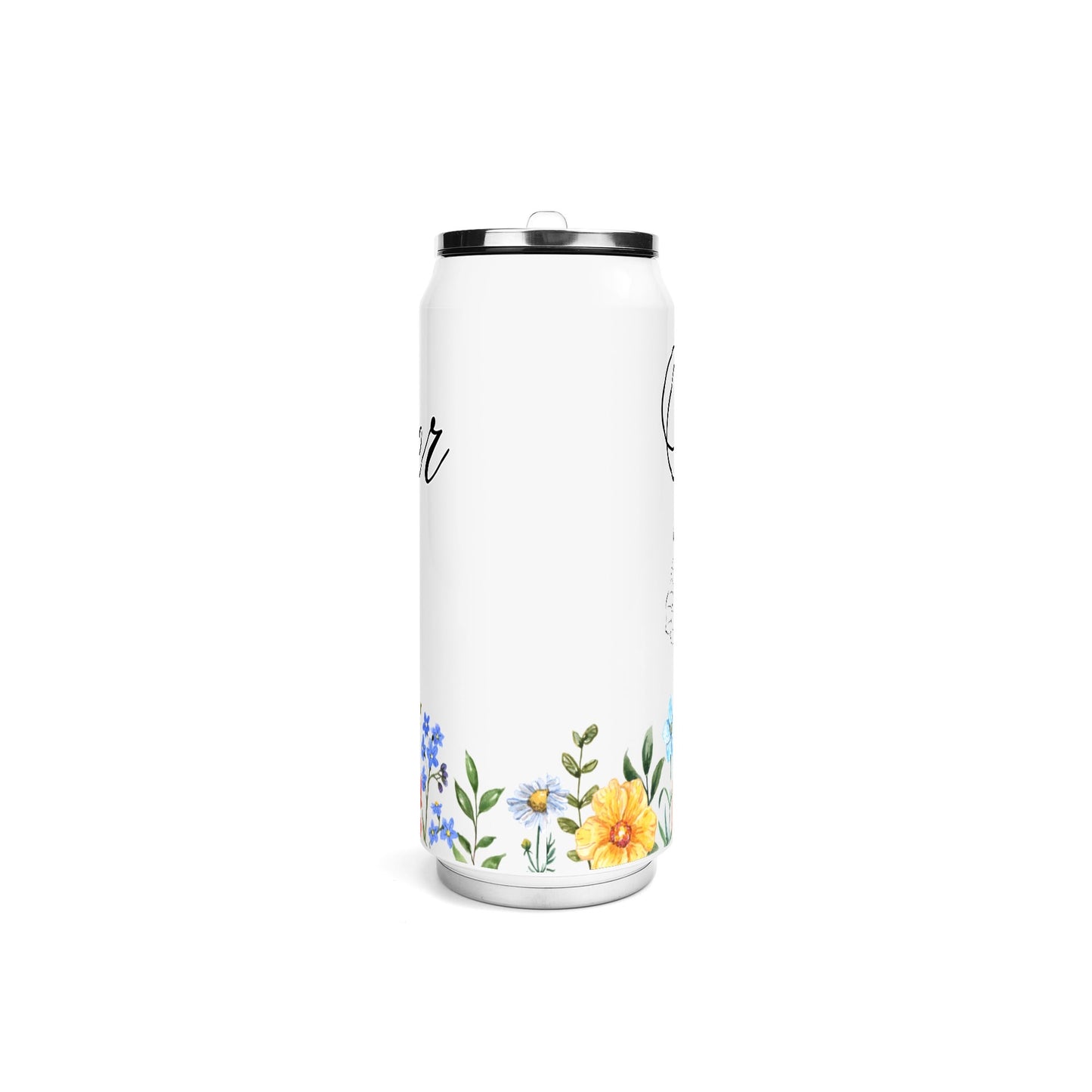 Stronger Than a Mother Floral - 500ml Stainless Steel Cola Can Shaped Coke Cups Travel Tumbler