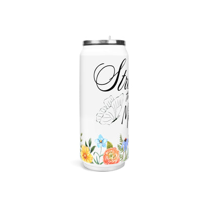 Stronger Than a Mother Floral - 500ml Stainless Steel Cola Can Shaped Coke Cups Travel Tumbler