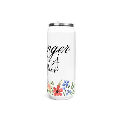 Stronger Than a Mother Floral - 500ml Stainless Steel Cola Can Shaped Coke Cups Travel Tumbler