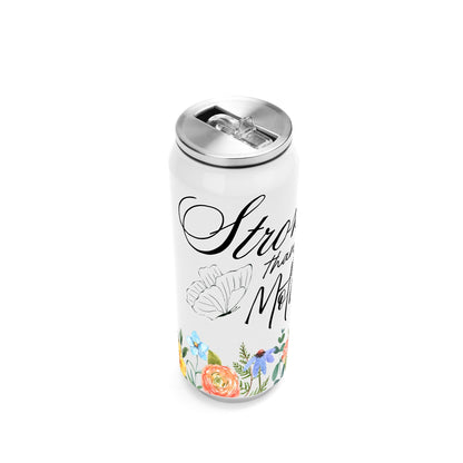 Stronger Than a Mother Floral - 500ml Stainless Steel Cola Can Shaped Coke Cups Travel Tumbler