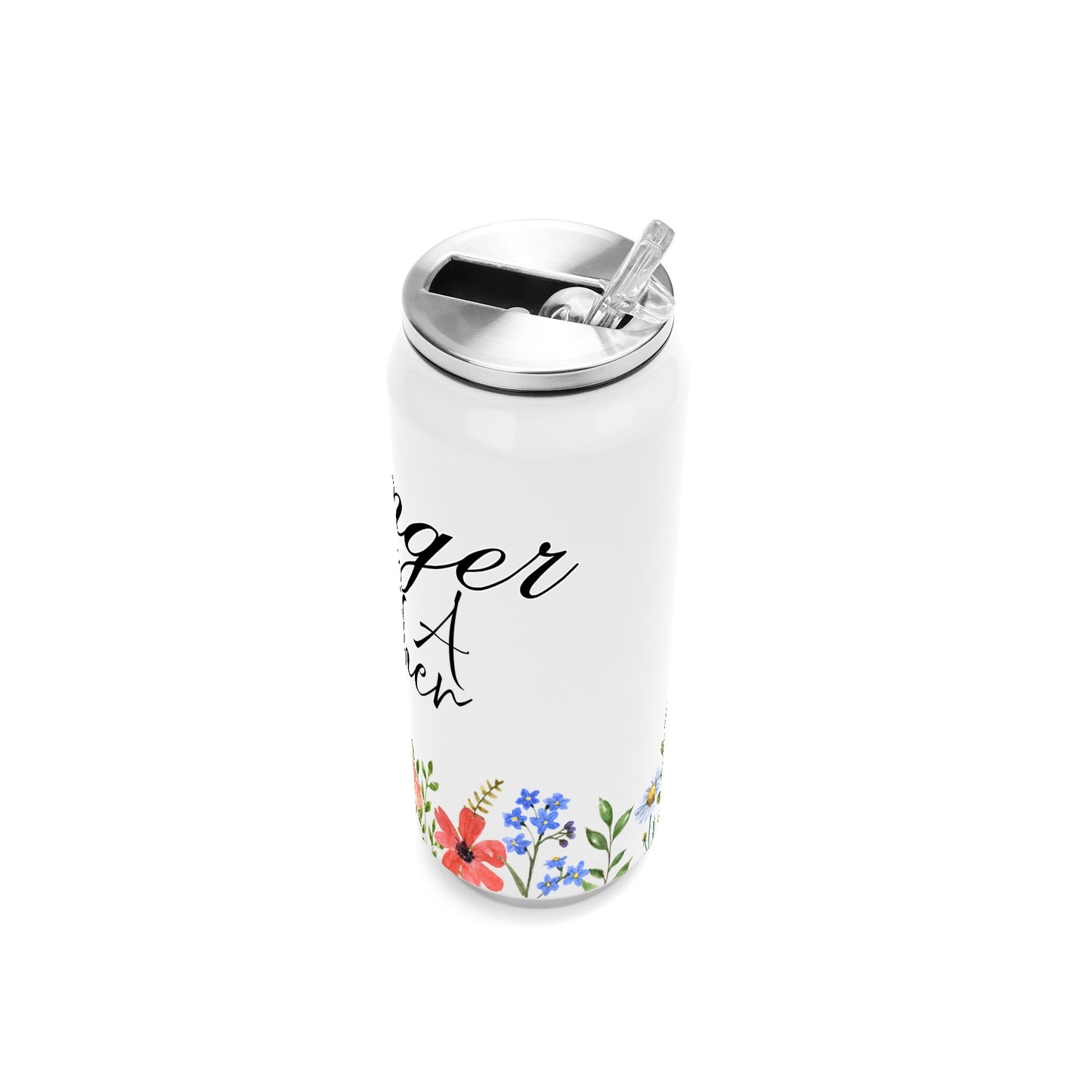 Stronger Than a Mother Floral - 500ml Stainless Steel Cola Can Shaped Coke Cups Travel Tumbler