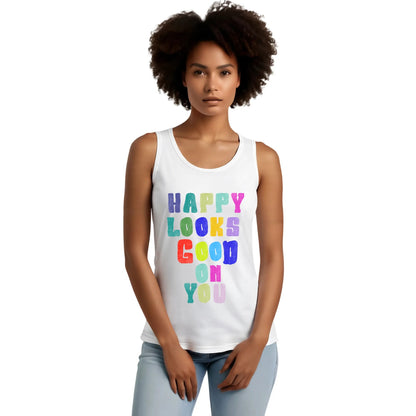 "Happy Looks Good" Unisex Graphic Tank