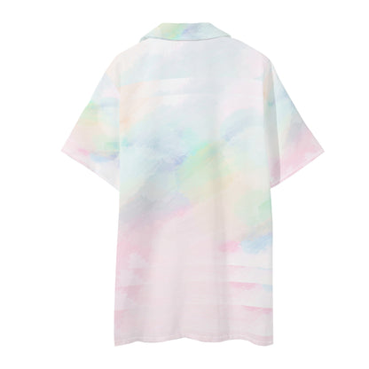 "Pastel in Another Dimension" Mens Regular Fit Hawaiian Short Sleeve Shirt and Shorts Set