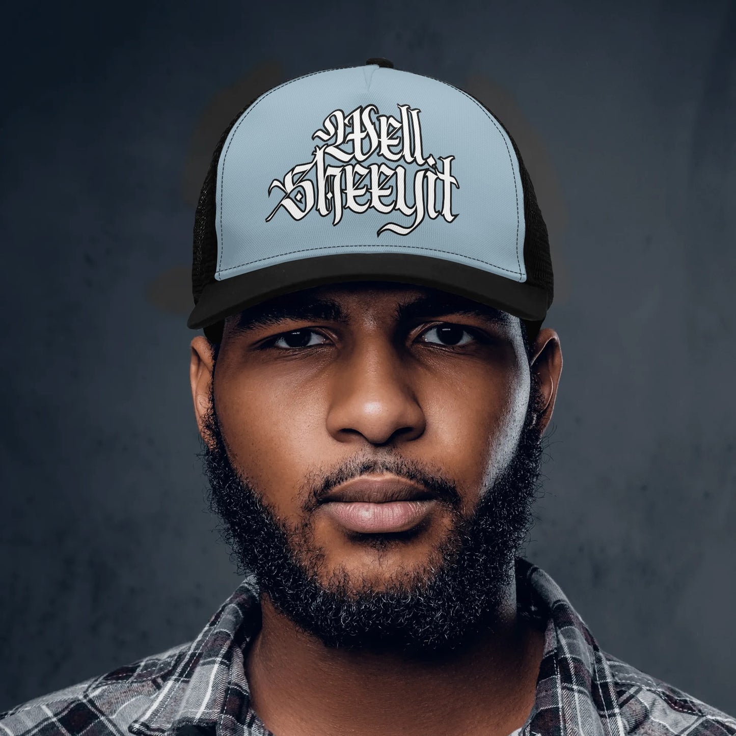 "Well, Sheeyit..its stormy blue!"Mesh Trucker Hats