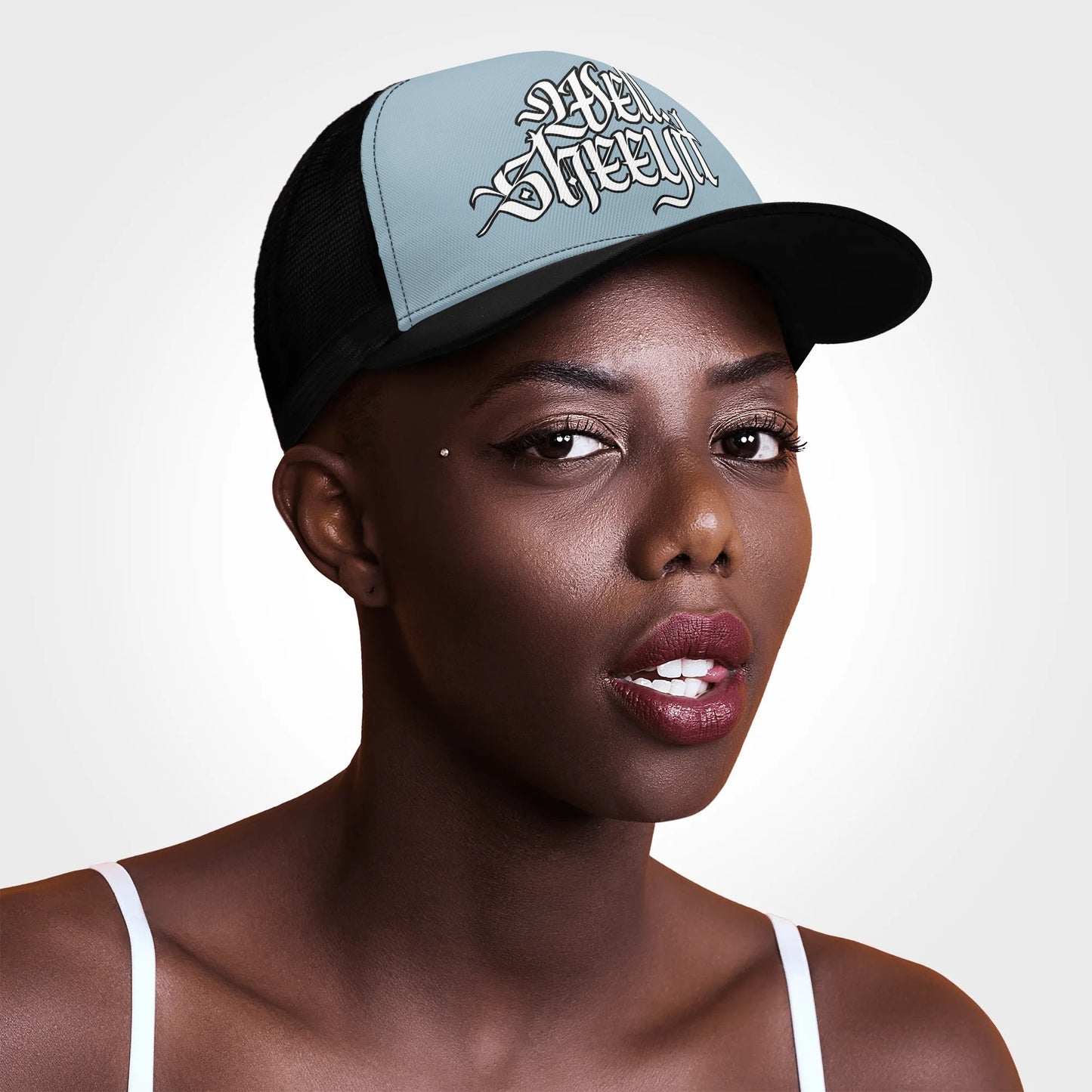 "Well, Sheeyit..its stormy blue!"Mesh Trucker Hats