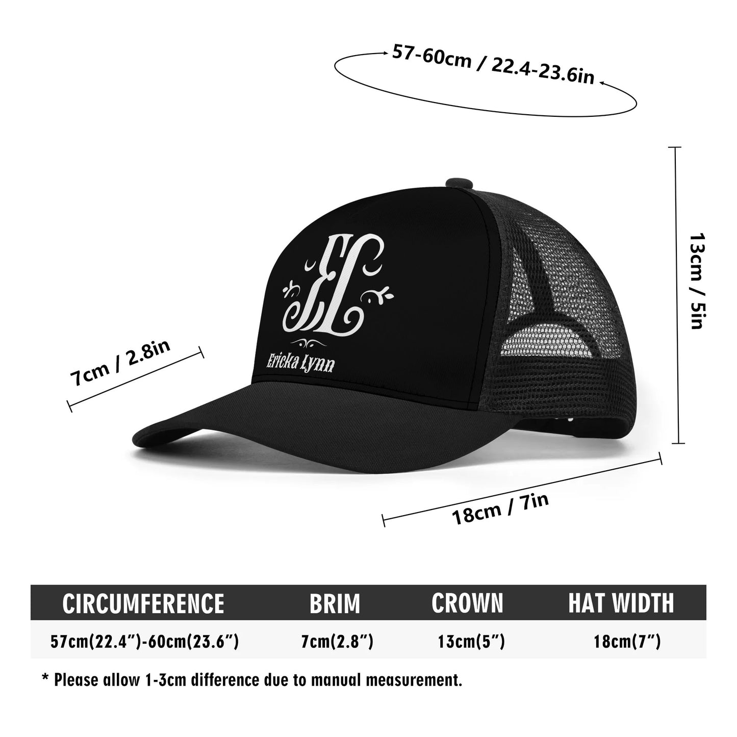 ERICKA LYNN Front Printing Mesh Trucker Hats