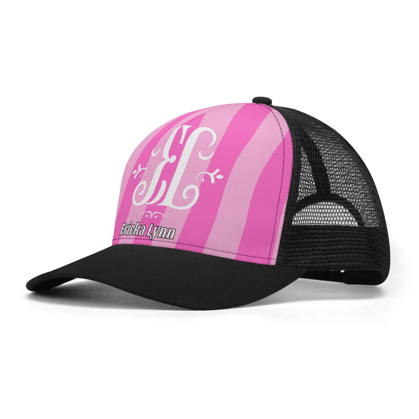 ERICKA LYNN "PINK STRIPES" Front Printing Mesh Trucker Hats