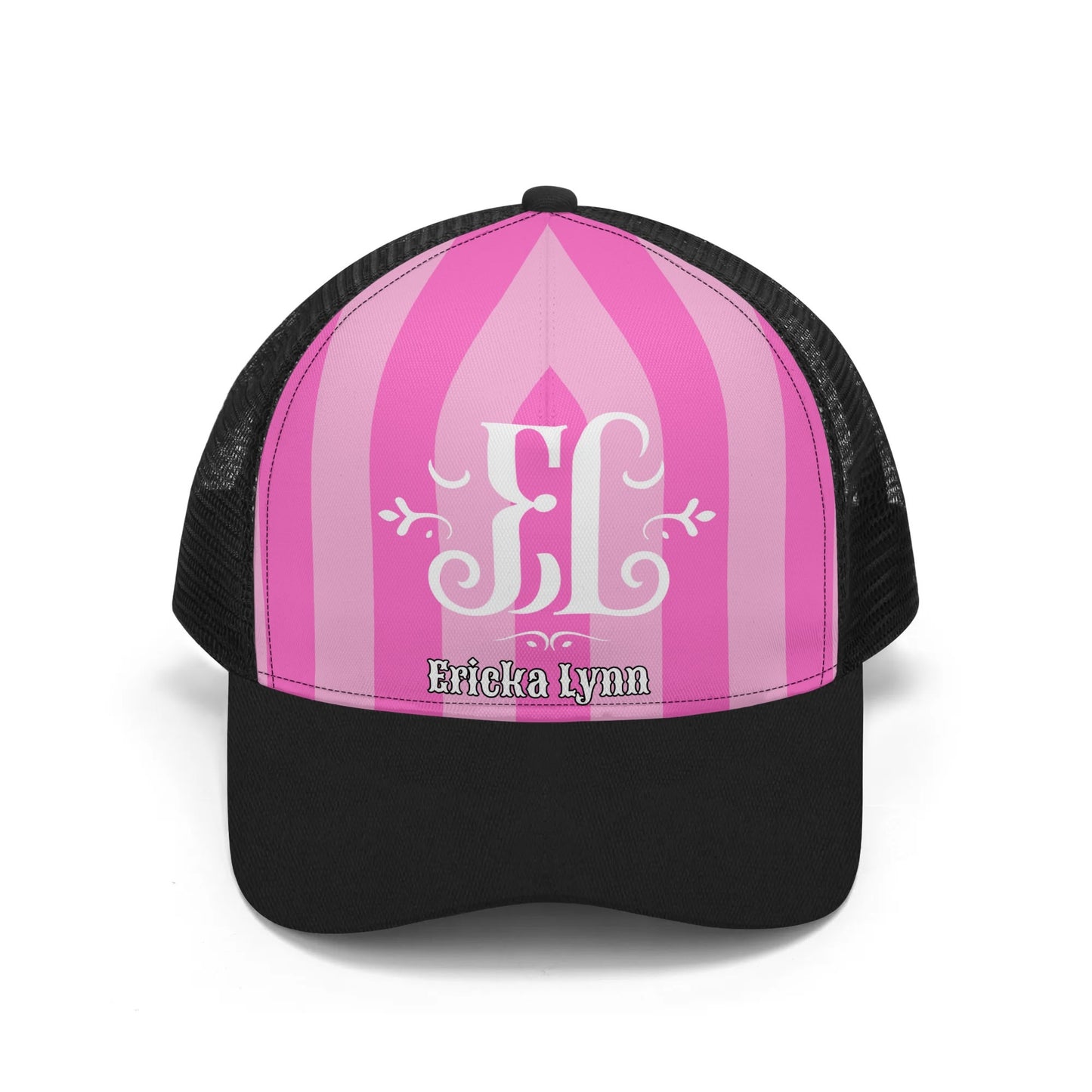 ERICKA LYNN "PINK STRIPES" Front Printing Mesh Trucker Hats