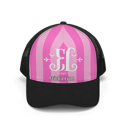 ERICKA LYNN "PINK STRIPES" Front Printing Mesh Trucker Hats