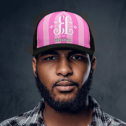 ERICKA LYNN "PINK STRIPES" Front Printing Mesh Trucker Hats