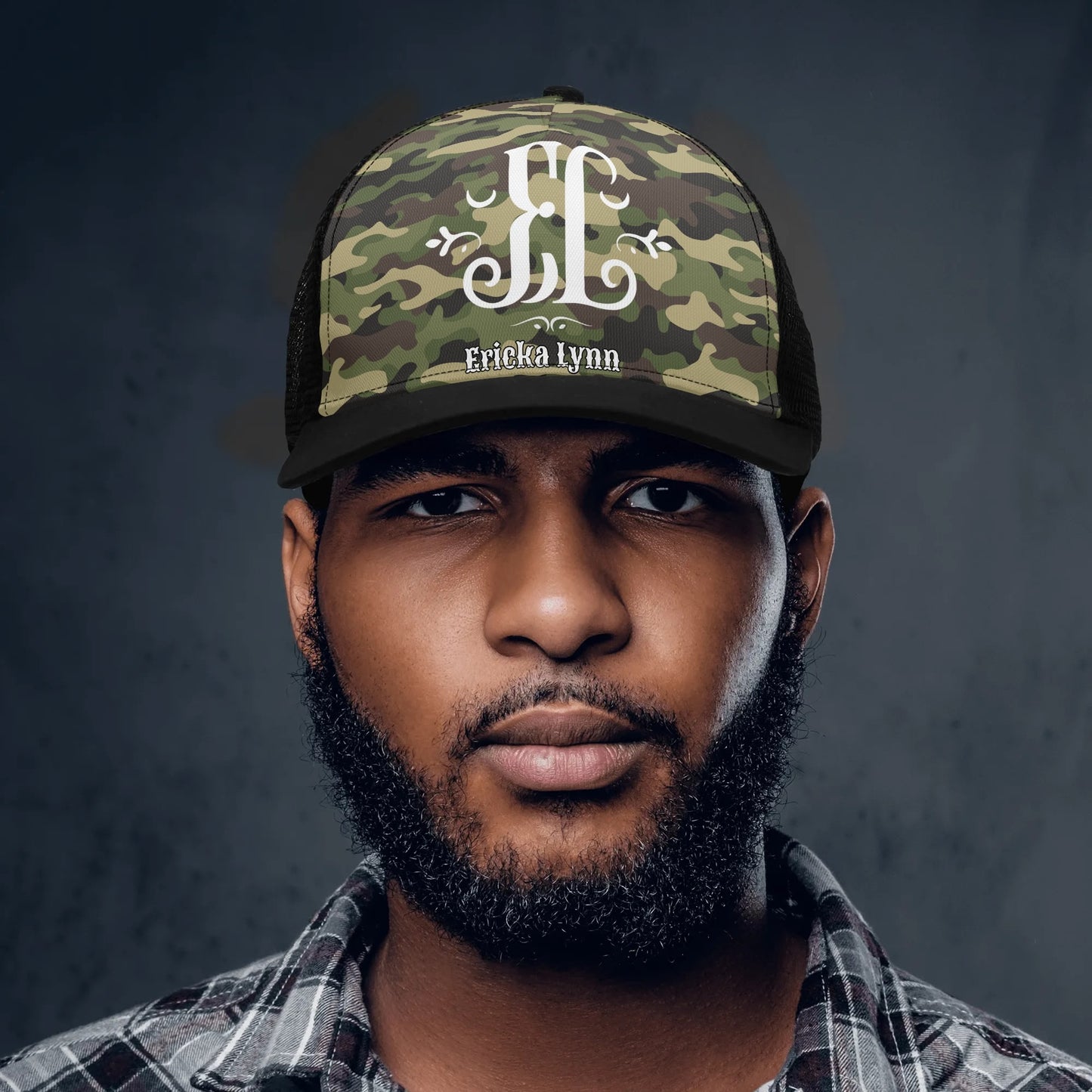 ERICKA LYNN "CAMO" Front Printing Mesh Trucker Hats