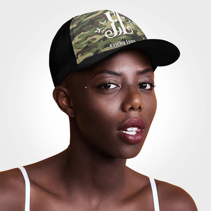ERICKA LYNN "CAMO" Front Printing Mesh Trucker Hats