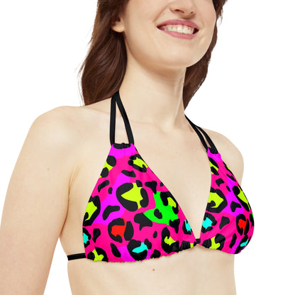 Strappy Triangle Bikini Top (AOP)