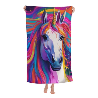 Rainbow Unicorn - Microfiber Beach Towel