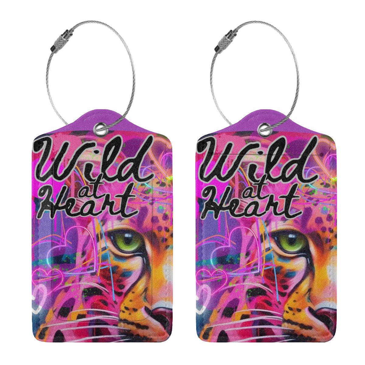 Wild at Heart - Leather Tag for Suitcase